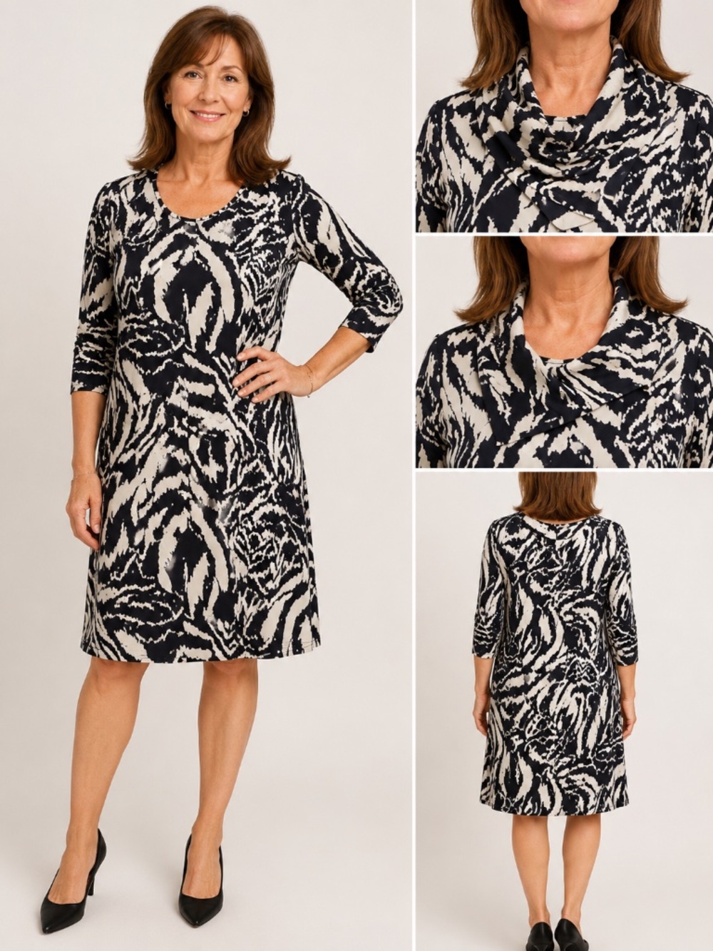 NWT Marallis -  Dress with Removable Collar - SzM